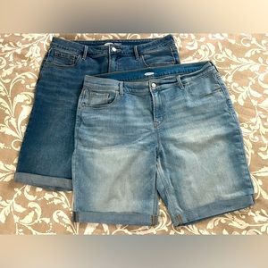 2 Pairs- Old Navy Bermuda shorts, size 14, high rise